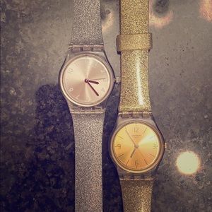 Gold Glitter Swatch Wrap Watch